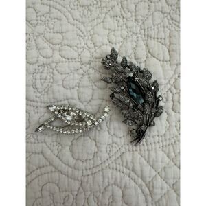 Vintage rhinestone brooches, set of 2.